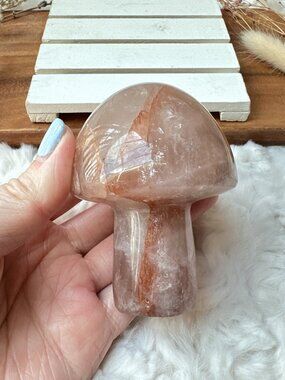 Beautiful Hematoid/Fire Quartz Mushroom Carving (M2)